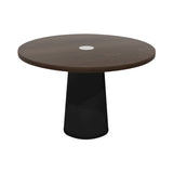 Container Round Table: Medium + Cable Feed + Cinnamon Stained with Hole + Black