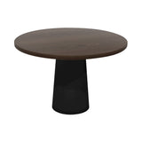 Container Round Table: Medium + Cable Feed + Cinnamon Stained + Black