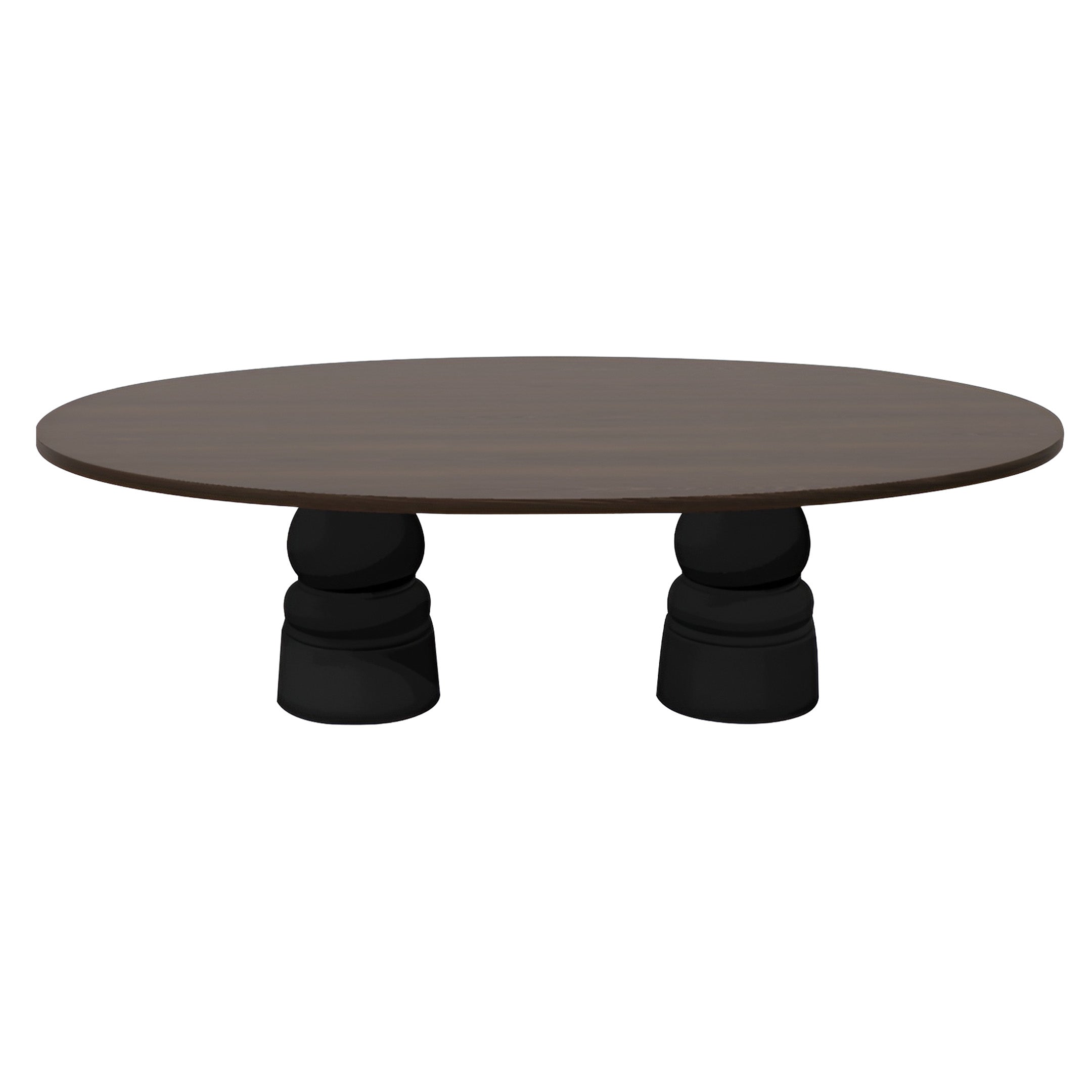 Container Oval Table: Large + New Antiques + Cinnamon Stained + Black