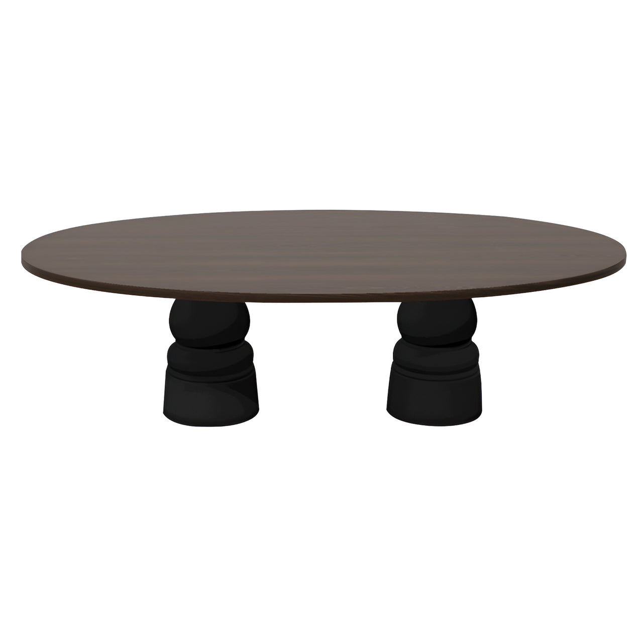 Container Oval Table: Large + New Antiques + Cinnamon Stained + Black
