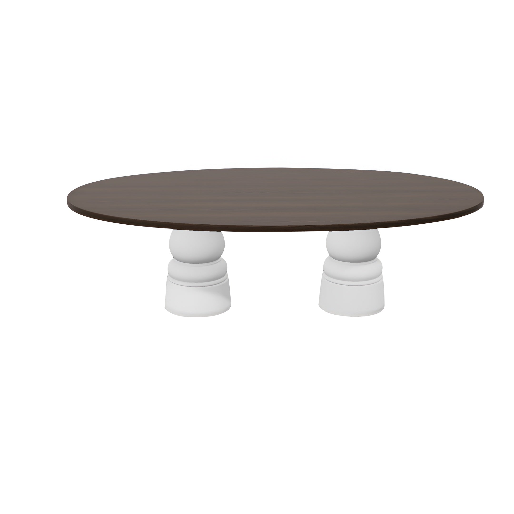 Container Oval Table: Large + New Antiques + Cinnamon Stained + White