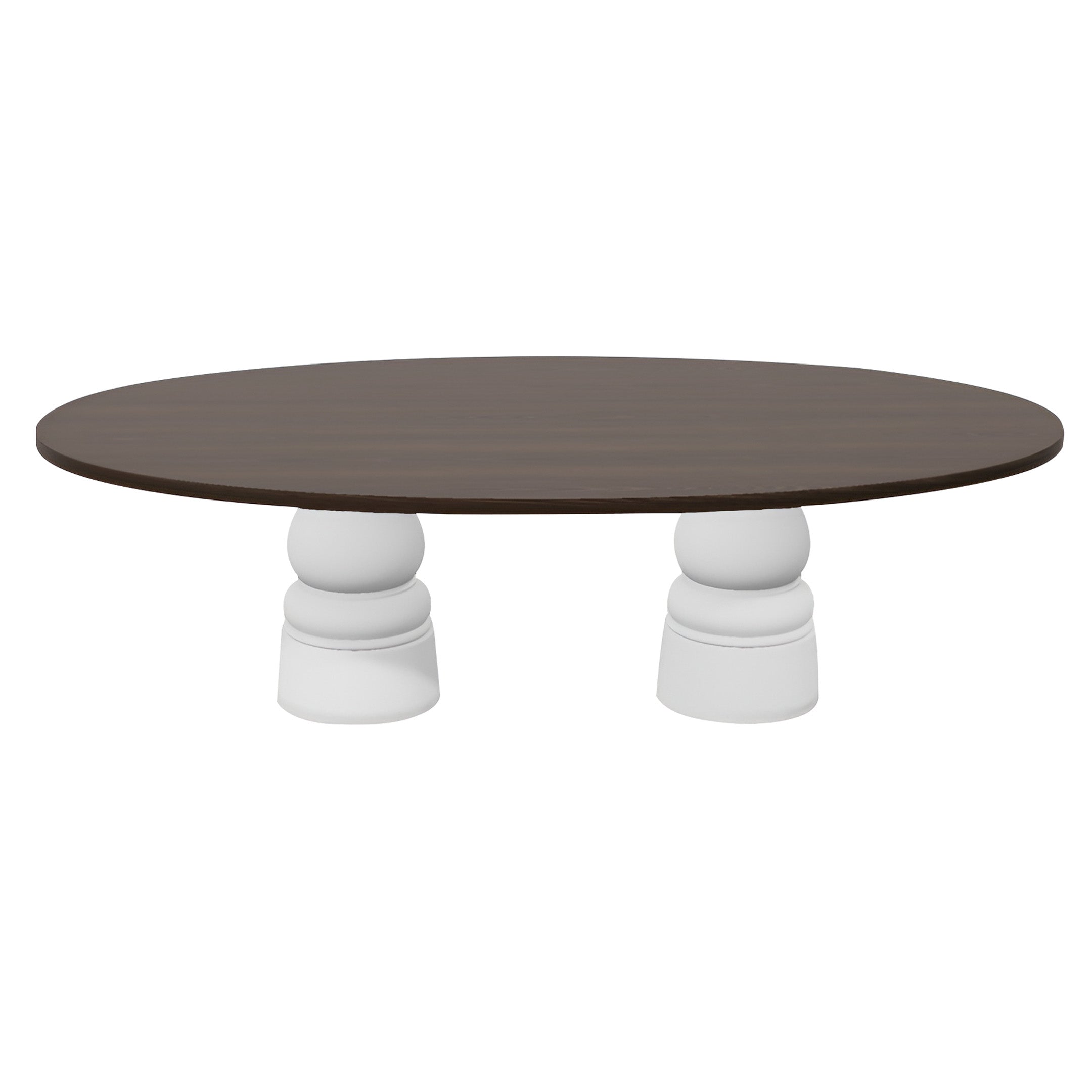 Container Oval Table: Large + New Antiques + Cinnamon Stained + White