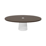 Container Oval Table: Small + Cinnamon Stained with Hole + White