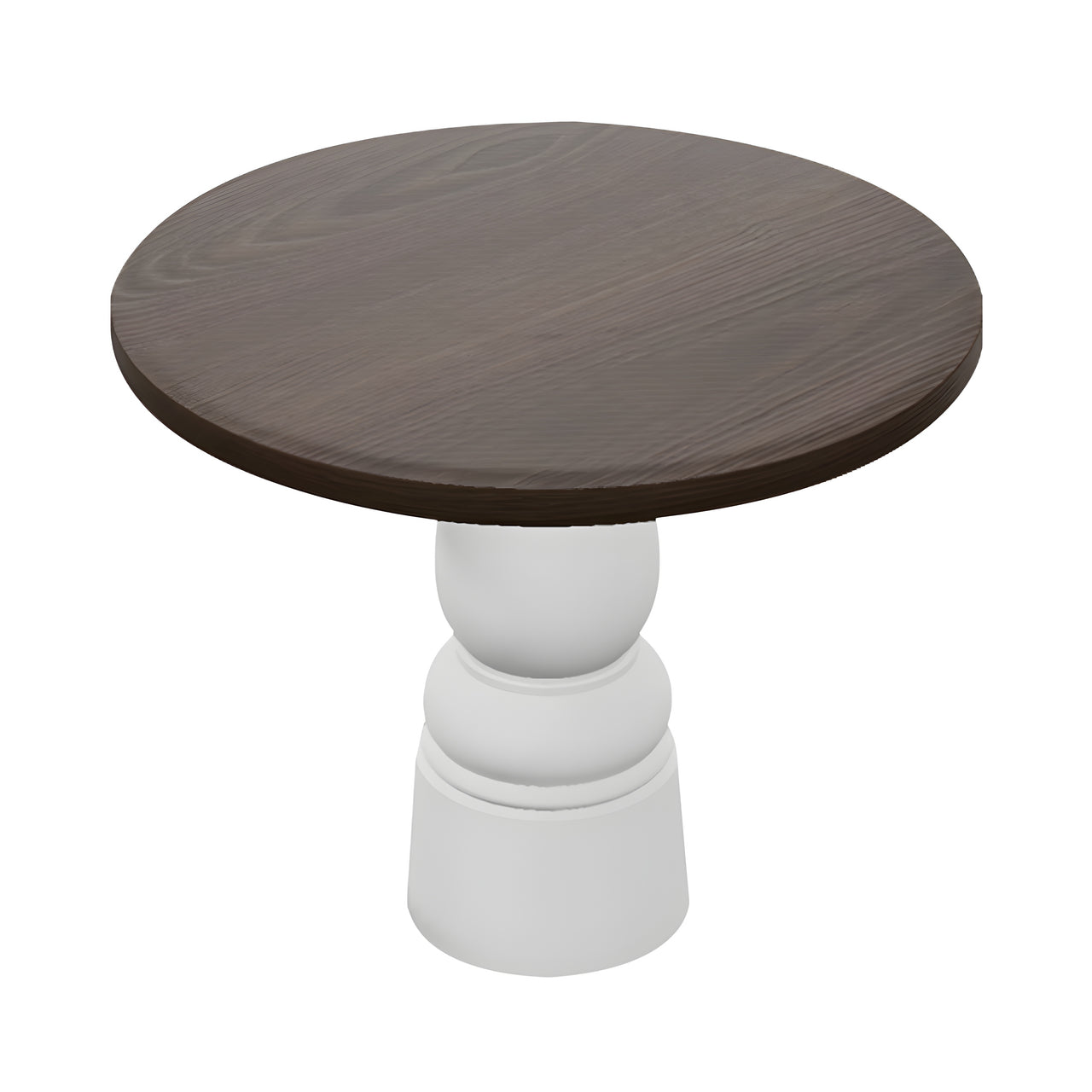 Container Round Table: Small + New Antiques + Cinnamon Stained + White