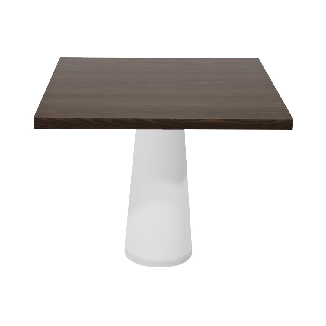 Container Square Table: Large + Cinnamon Stained + White