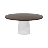 Container Round Table: Extra Large + Cable Feed + Cinnamon Stained + White