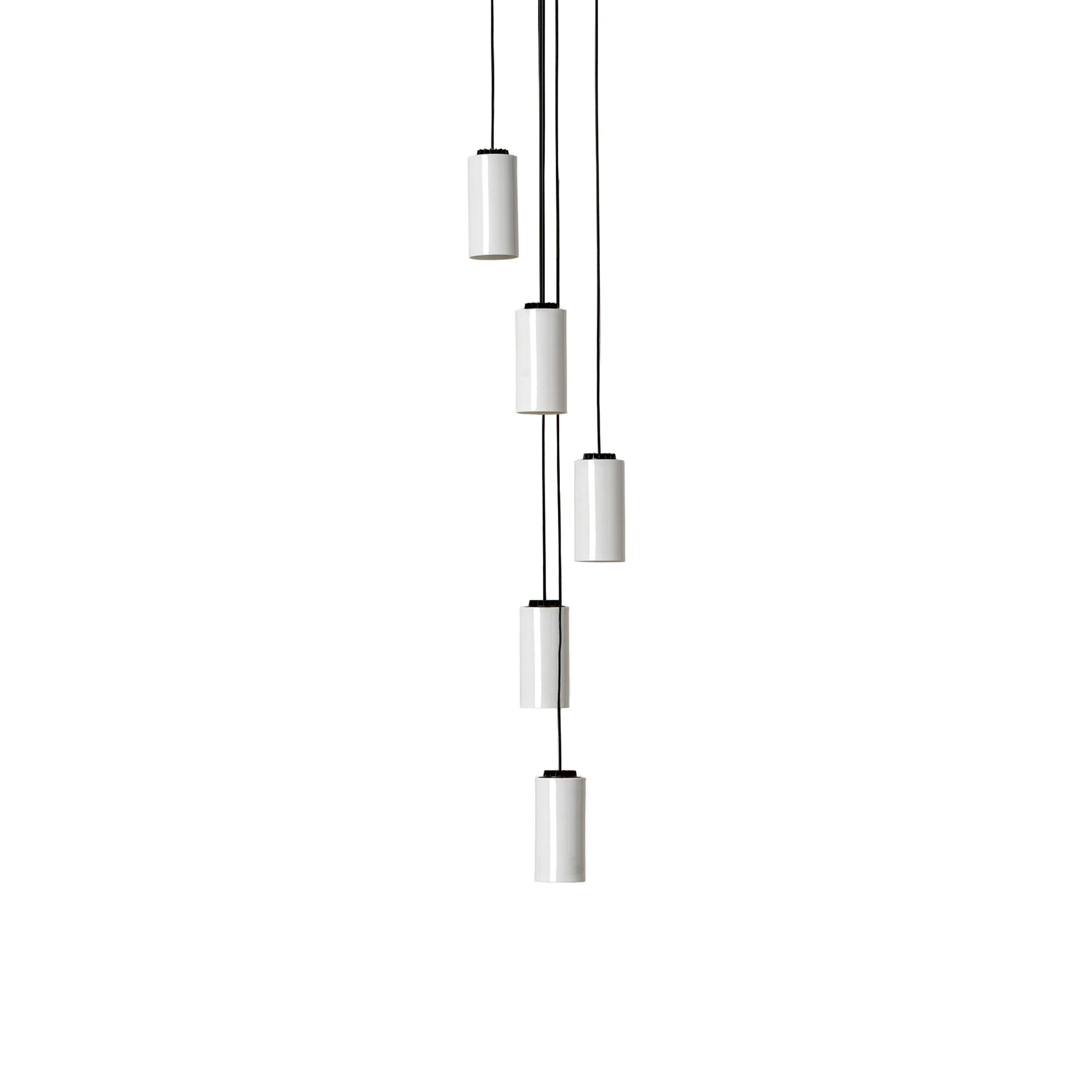 Cirio Cascada Pendant Lamp: 5 + White Porcelain
