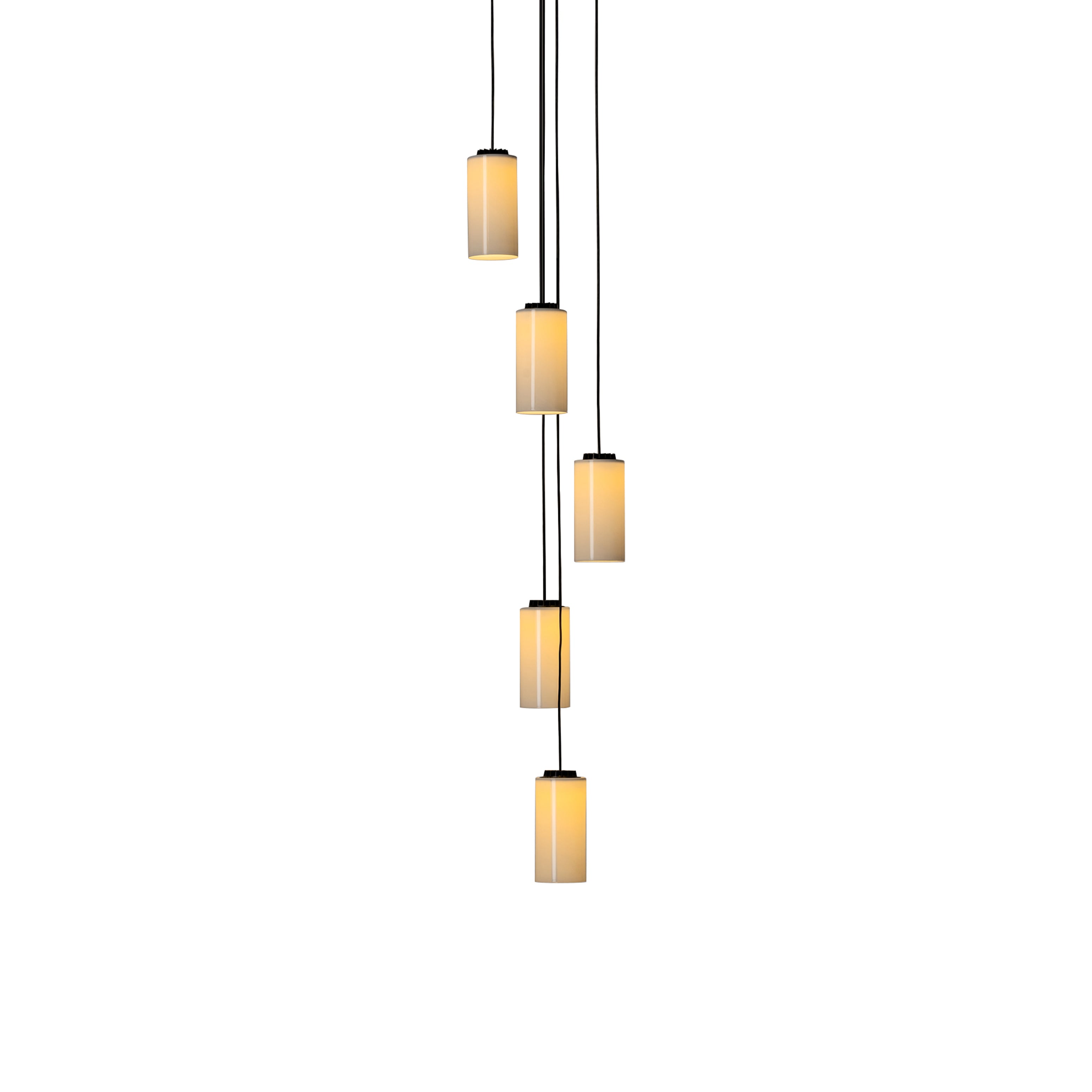 Cirio Cascada Pendant Lamp: 5 + White Porcelain