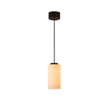 Cirio Simple Pendant Lamp: White Opal Glass + Black