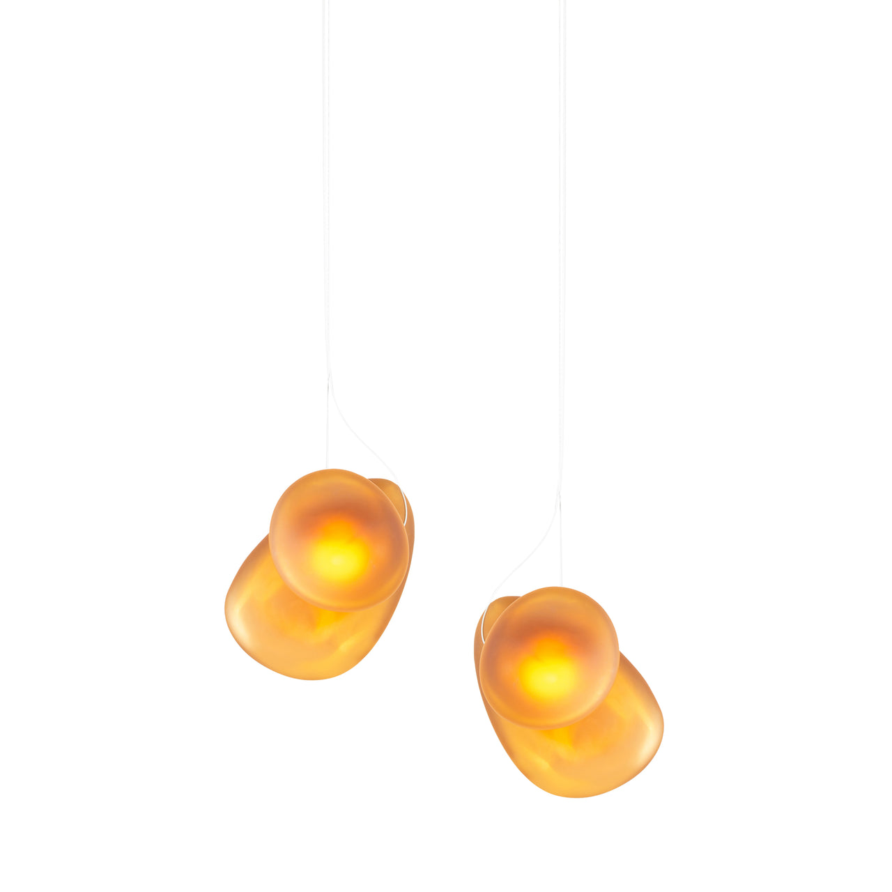 Pebble Linear 2 Pendant Light: B + D + Citrine + Citrine