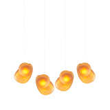 Pebble Linear 4 Pendant Light: B + D + Citrine + Citrine