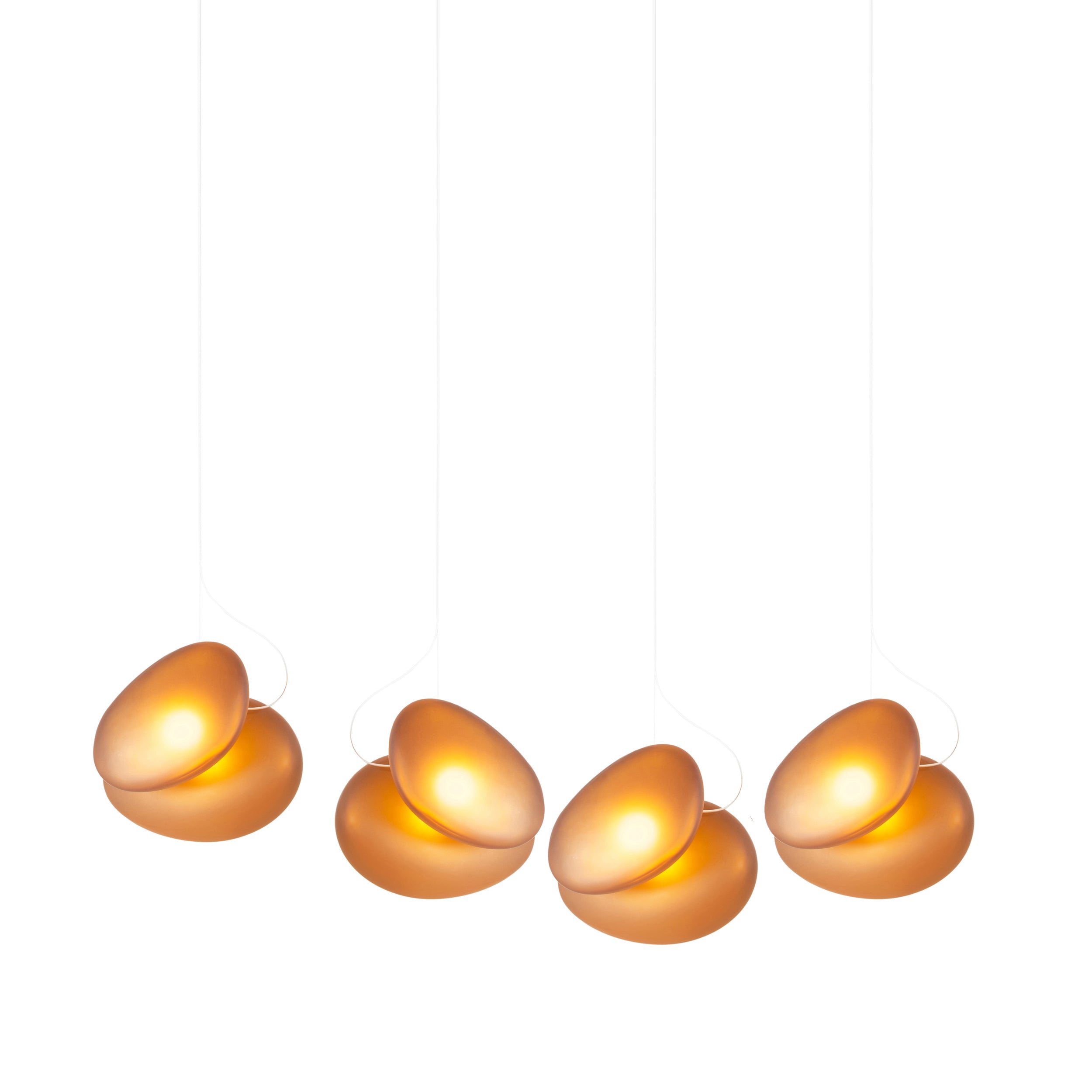 Pebble Linear 4 Pendant Light: A + C + Citrine + Citrine