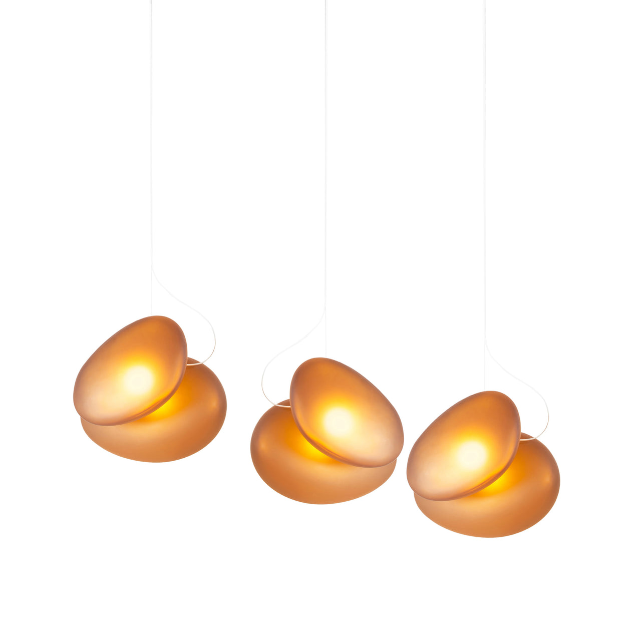 Pebble Linear 3 Pendant Light: A + C + Citrine + Citrine