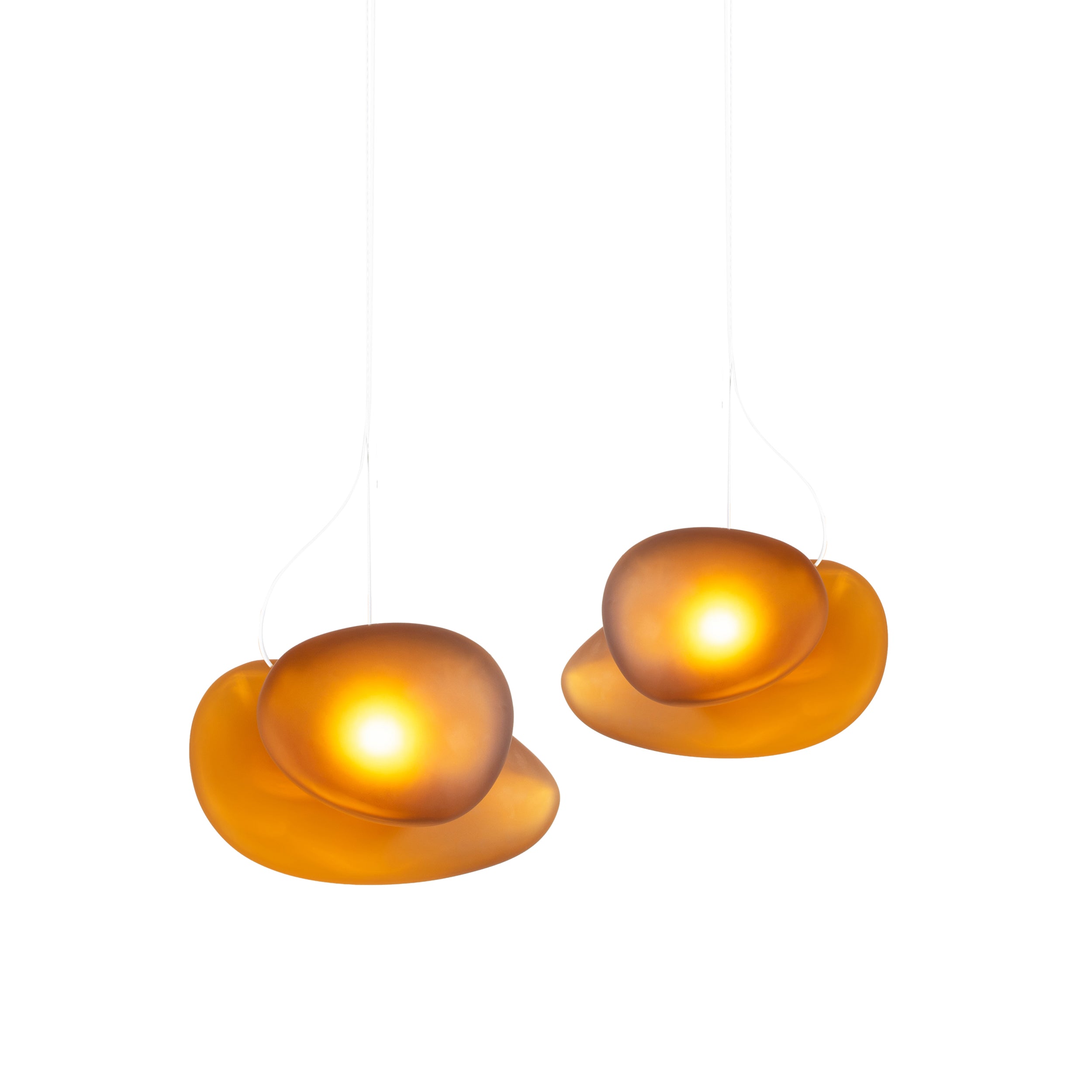 Pebble Linear 2 Pendant Light: B + C + Citrine + Citrine