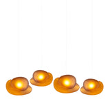 Pebble Linear 4 Pendant Light: B + C + Citrine + Citrine 