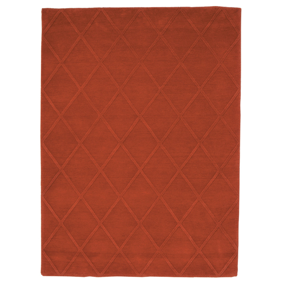 Classic Minimum Raised Pattern Rug: Large + Coral