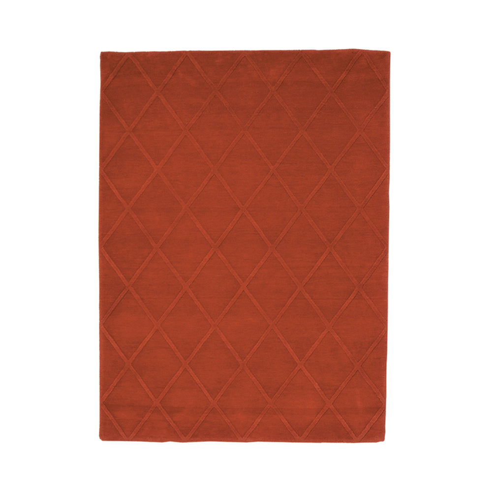 Classic Minimum Raised Pattern Rug: Small + Coral