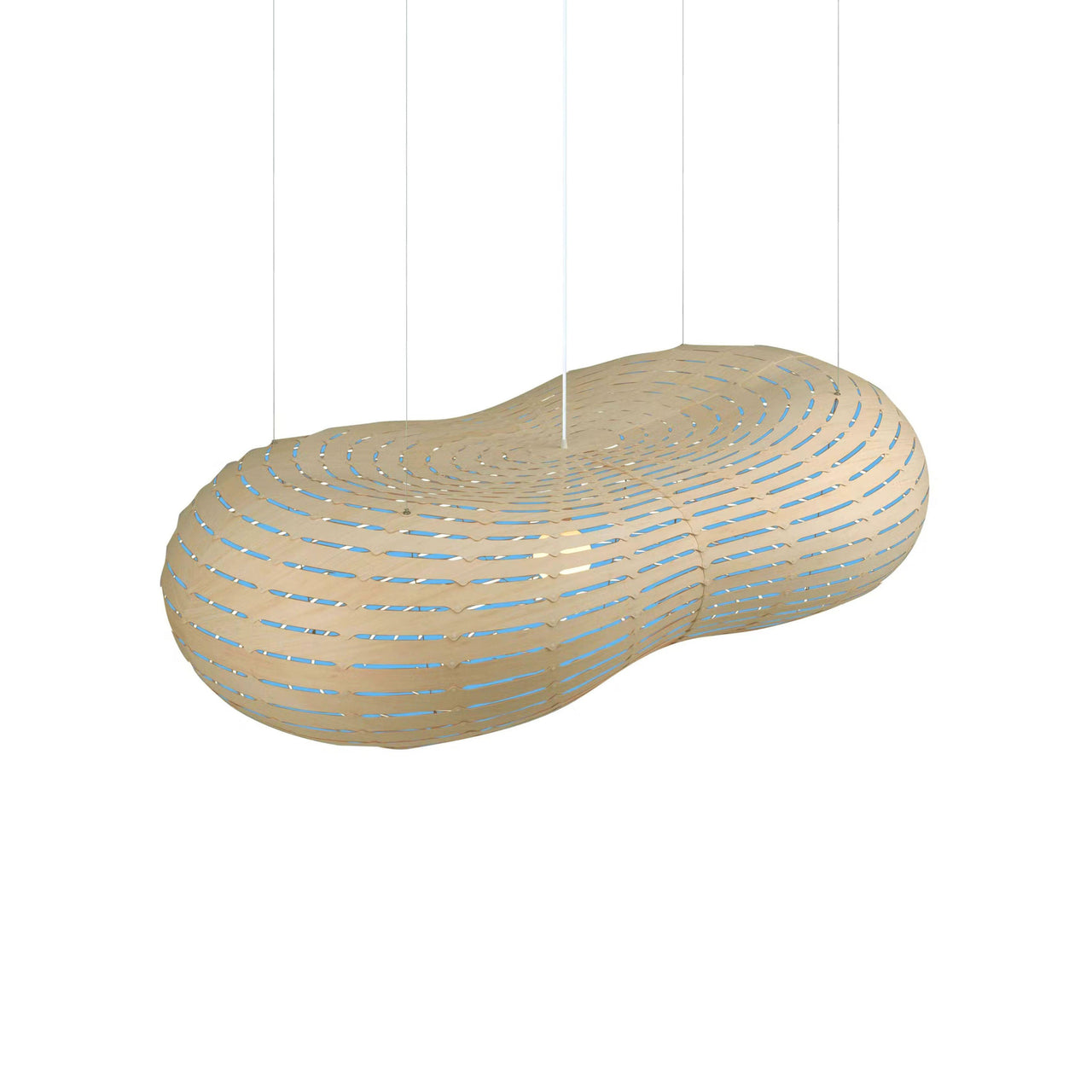 Cloud Suspension Light: Large - 67.6 + Bamboo + Blue + White
