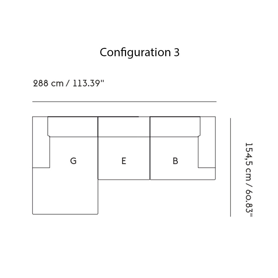 Connect Soft Modular Sofa: 3 Seater - Quick Ship