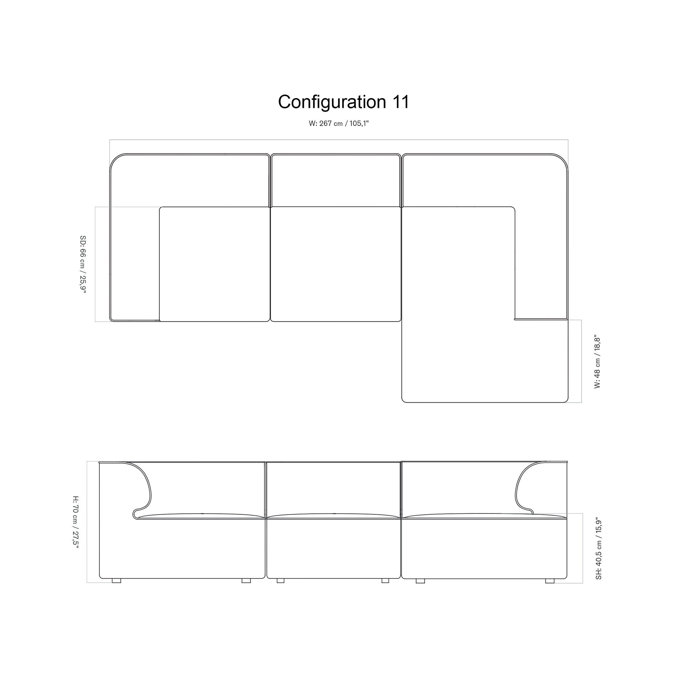 Eave Modular 3 Seater Sofa: Large