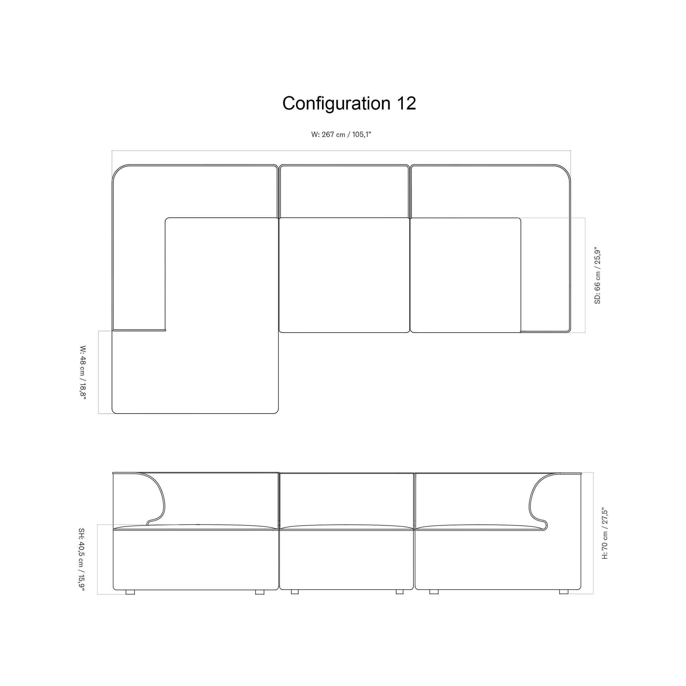 Eave Modular 3 Seater Sofa: Large