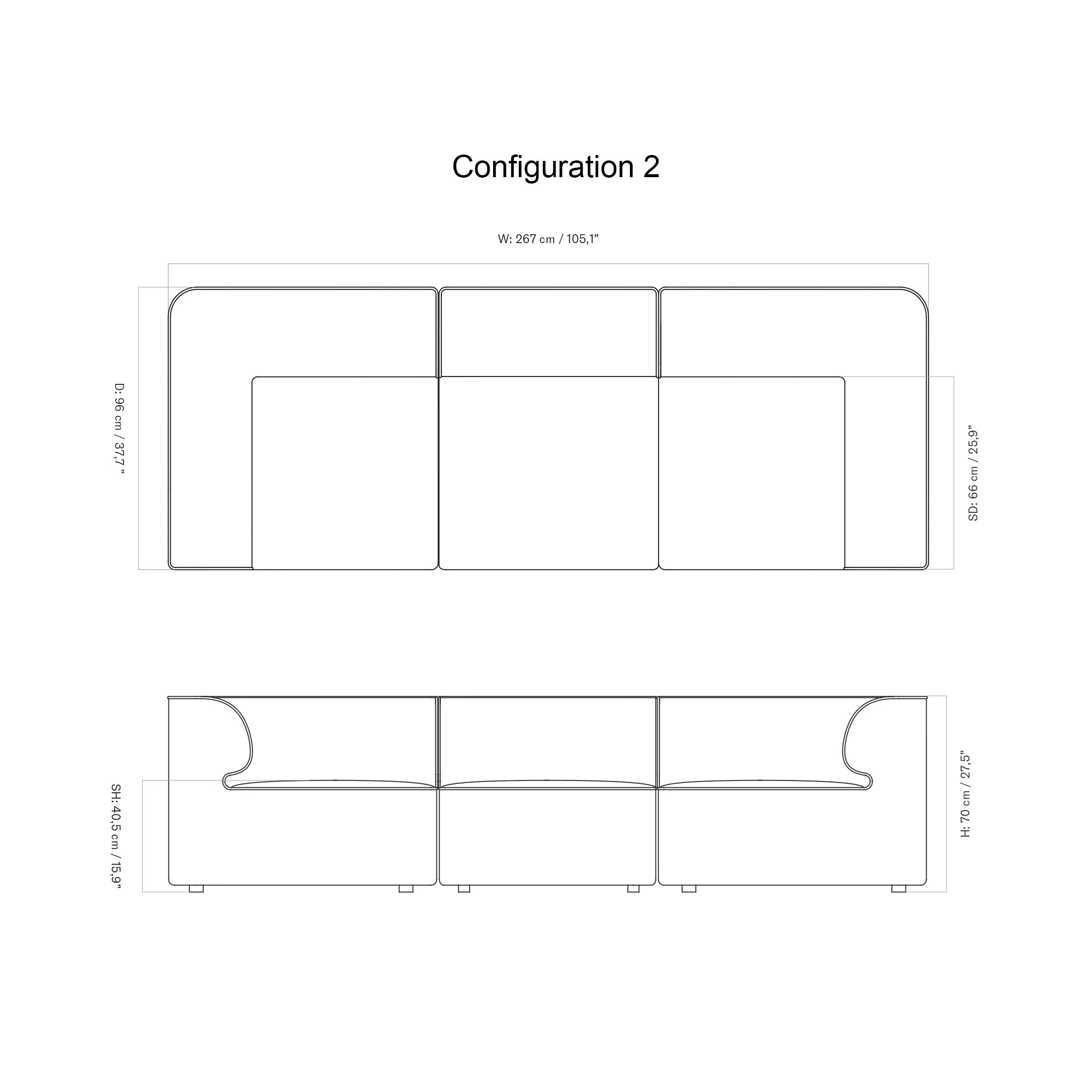 Eave Modular 3 Seater Sofa: Large