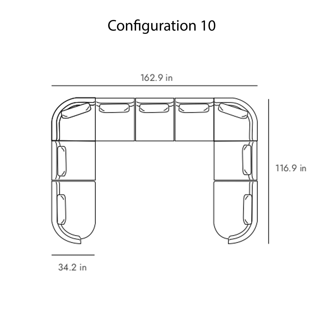 Sena Modular Sofa: Configuration 10