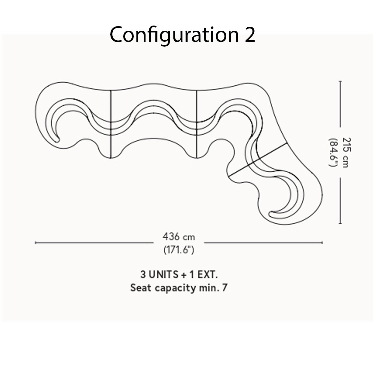 Cloverleaf Sofa with Extension: Upholstered