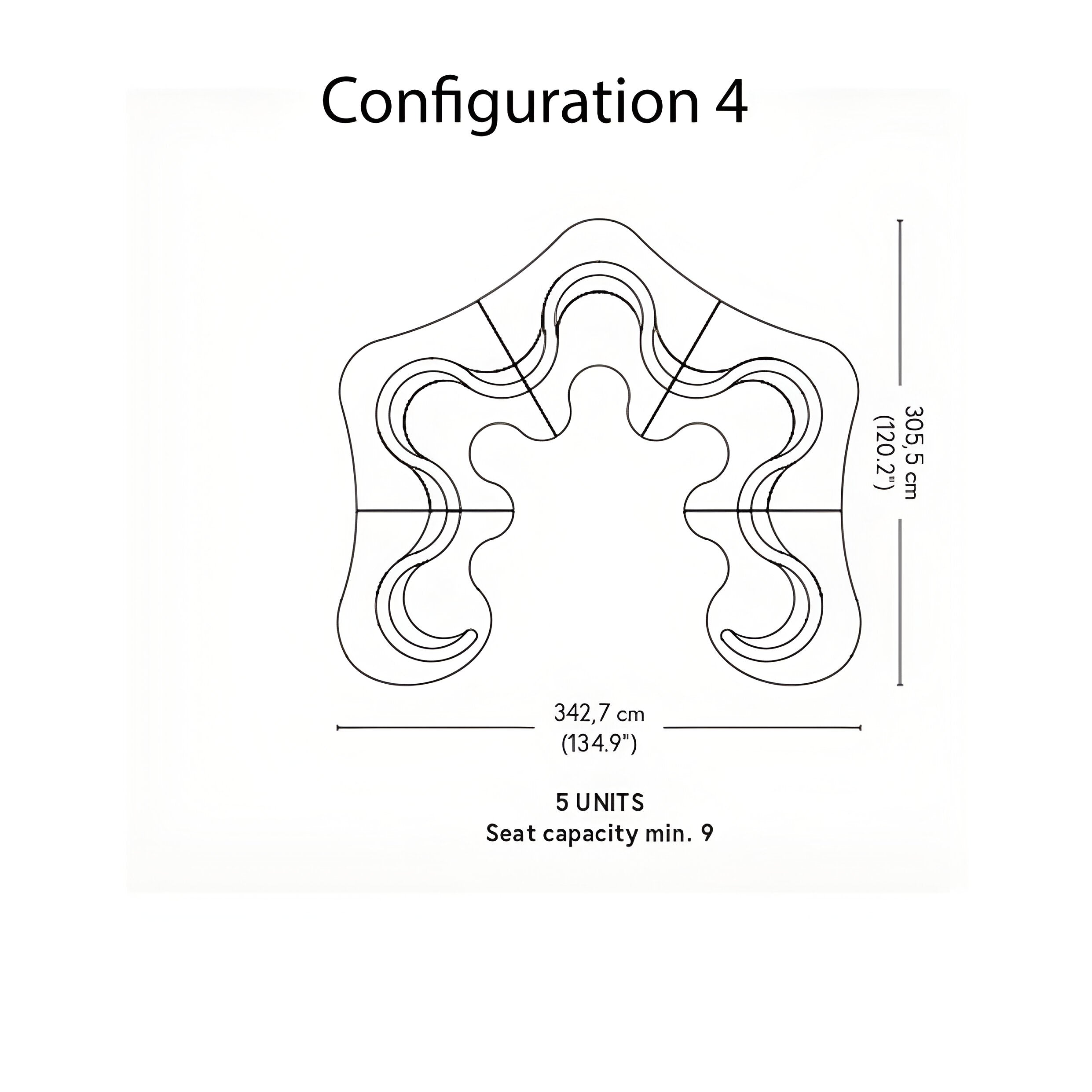 Cloverleaf Sofa: Configuration 4