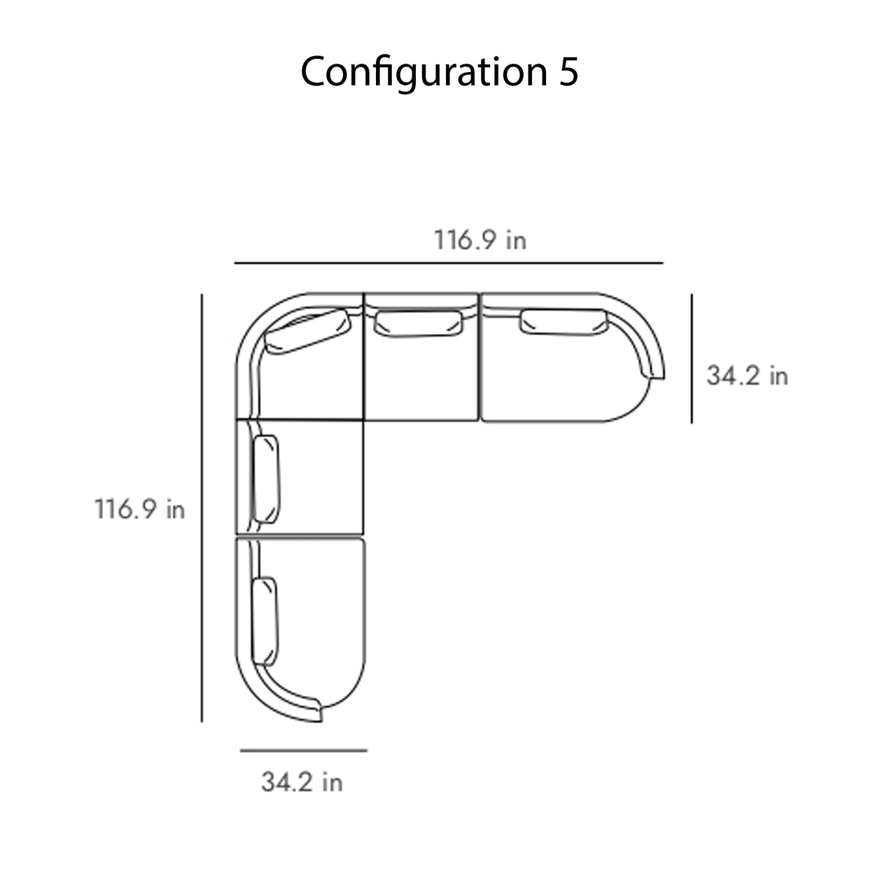 Sena Modular Sofa: Configuration 5