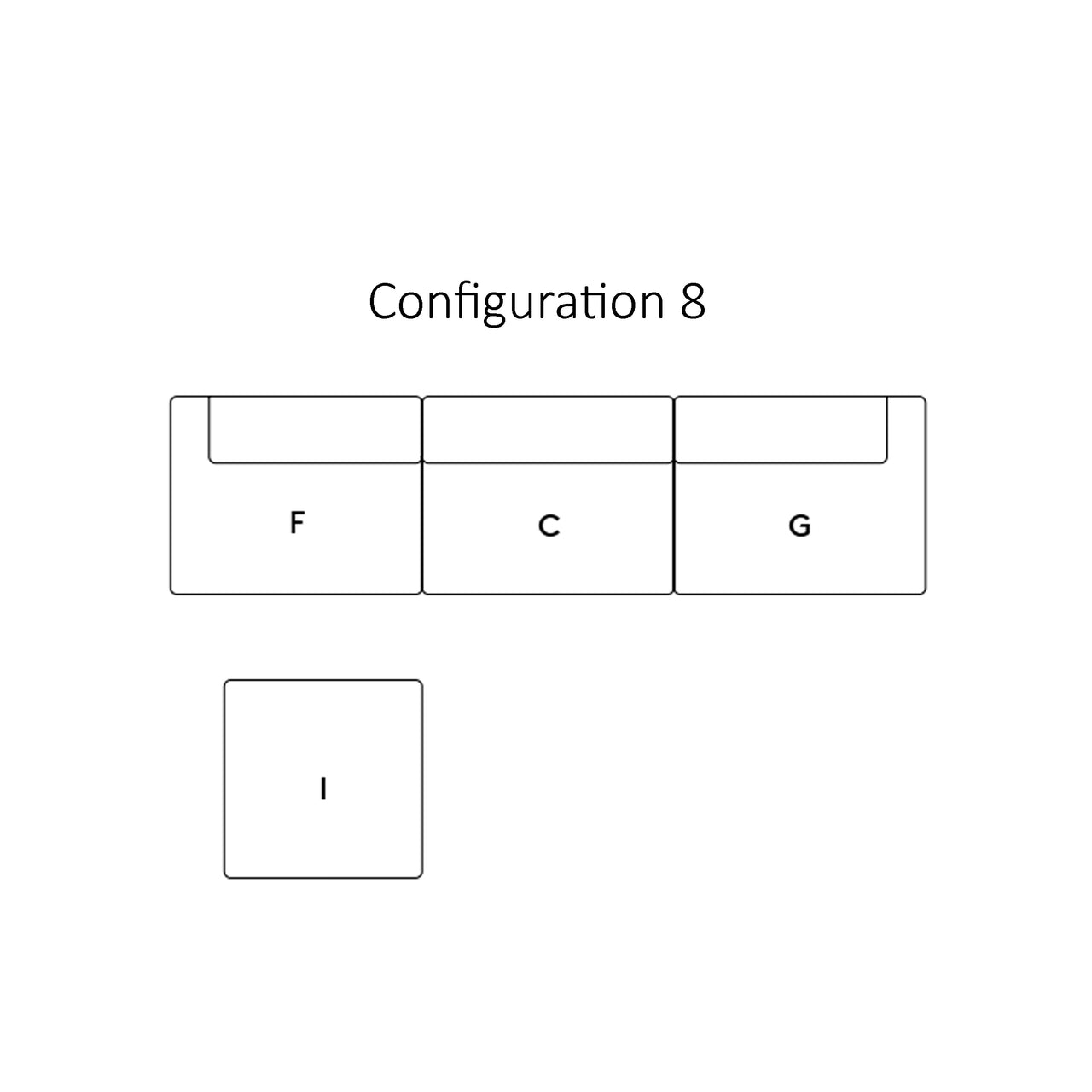 Connect Modular Sofa: Configuration 8