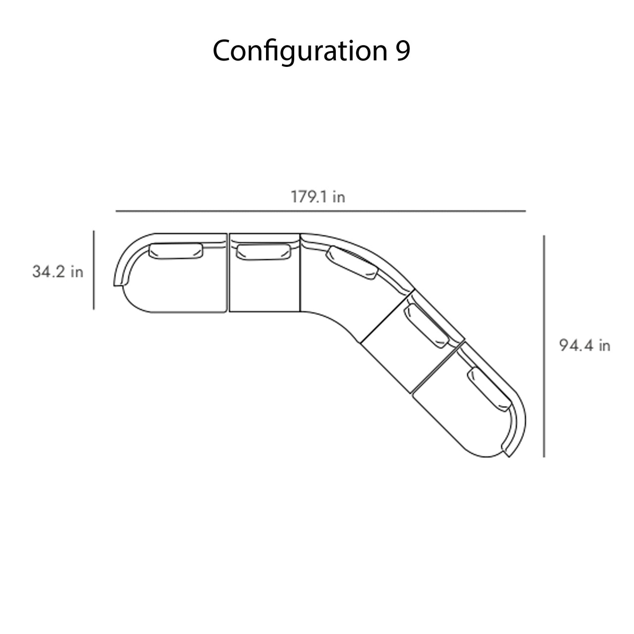 Sena Modular Sofa: Configuration 9