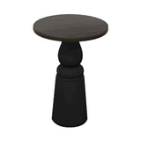 Container Bar Table: New Antiques + Round + Grey Stained + Black