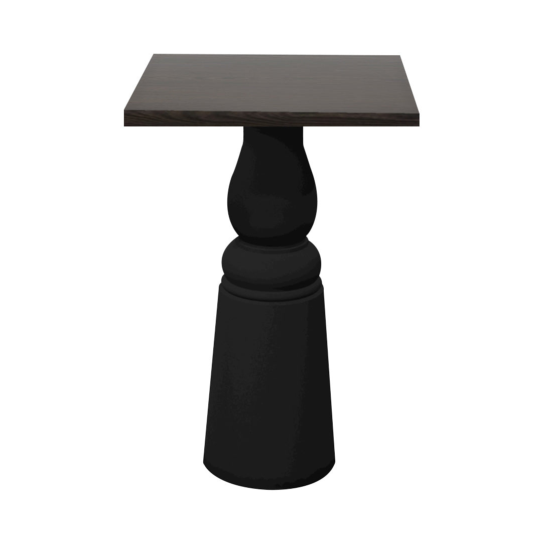 Container Bar Table: New Antiques + Square + Grey Stained + Black