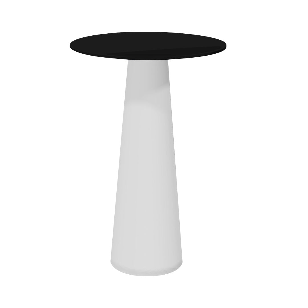 Container HPL Bar Table: Round + Black + White
