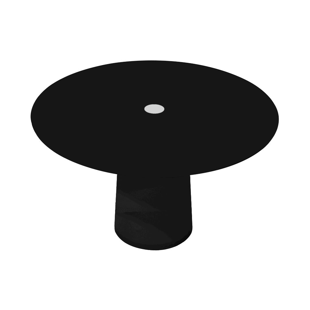 Container HPL Round Table: Extra Large + Cable Feed + Black with Hole + Black