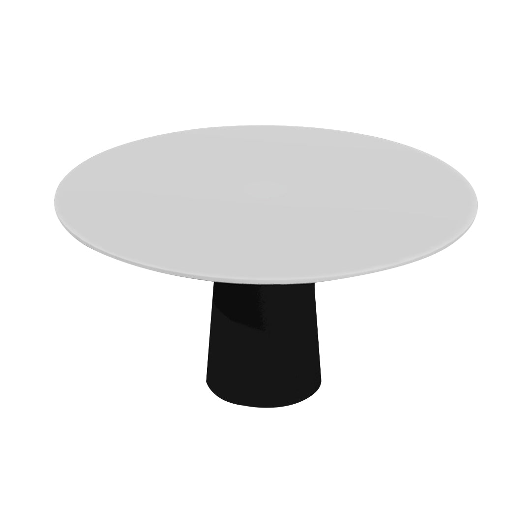 Container HPL Round Table: Large + White with Hole + Black