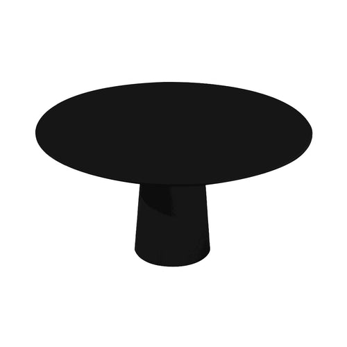 Container HPL Round Table: Large + Cable Feed + Black + Black