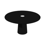 Container HPL Round Table: Large + Cable Feed + Black with Hole + Black