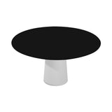 Container HPL Round Table: Large + Cable Feed + Black + White