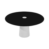 Container HPL Round Table: Large + Cable Feed + Black with Hole + White