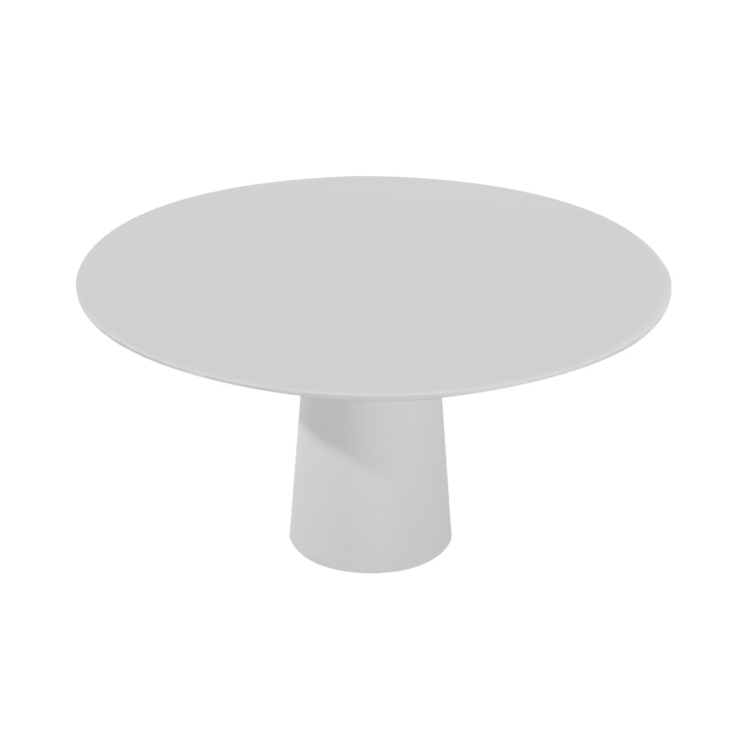 Container HPL Round Table: Large + Cable Feed + White + White