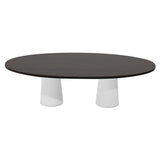 Container Oval Table: Large + Grey Stained + White