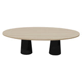 Container Oval Table: Large + White Wash Stained + Black