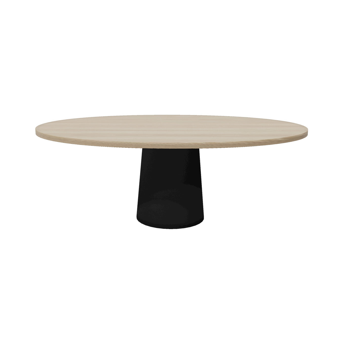 Container Oval Table: Small + Cable Feed + White Wash Stained + Black