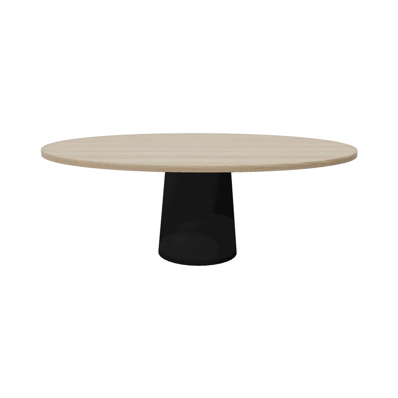 Container Oval Table: Small + Cable Feed + White Wash Stained + Black