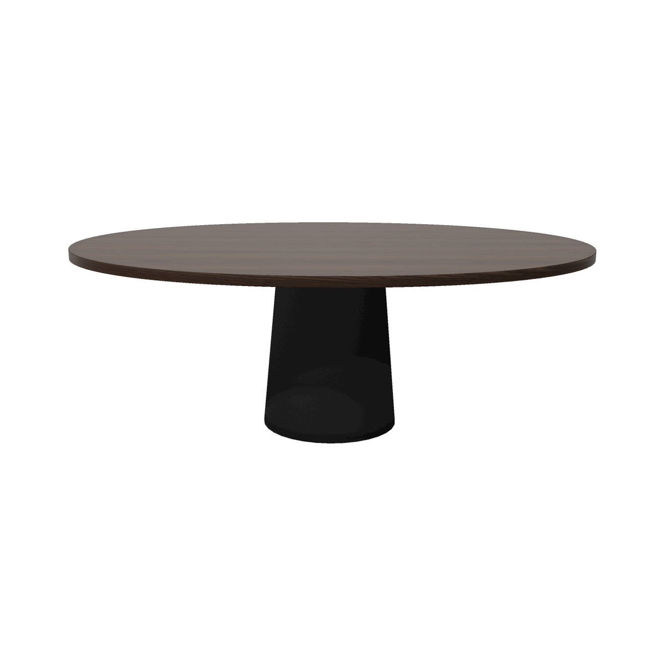 Container Oval Table: Small + Cable Feed + Cinnamon Stained + Black