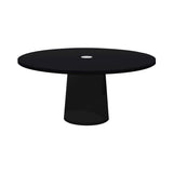 Container Round Table: Extra Large + Cable Feed + Jet Black with Hole + Black