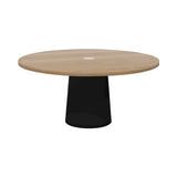 Container Round Table: Extra Large + Cable Feed + Natural Oil with Hole + Black