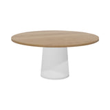 Container Round Table: Extra Large + Cable Feed + Natural Oil + White